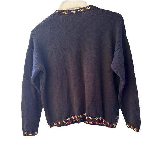 Vtg Tiara International Christmas Cardigan Sweater Embroidered And Beaded Size M - Picture 11 of 16
